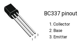 Транзистор BC-337 - розпіновка